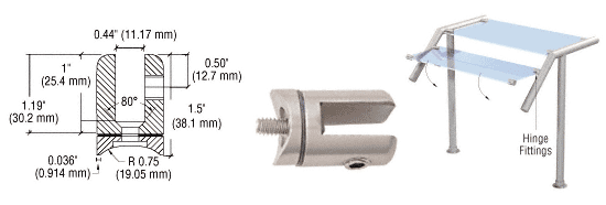 C.R. Laurence CRL Brushed Stainless Swivel Glass Fitting for 1-1/2&quot; Tubing | SA61BS