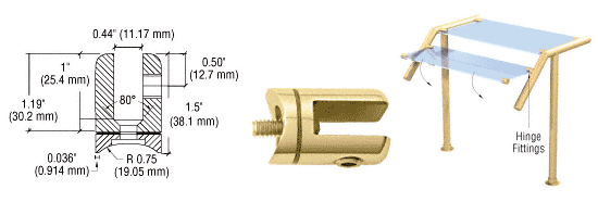 C.R. Laurence CRL Polished Brass Swivel Glass Fitting for 1-1/2&quot; Tubing | SA61PB
