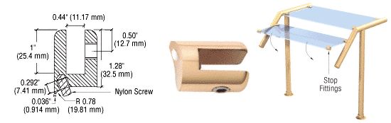 C.R. Laurence CRL Polished Brass Stop Fitting for 1-1/2&quot; Tubing | SA62PB