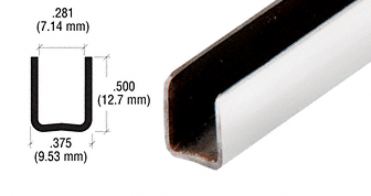 C.R. Laurence CRL 1/4&quot; Polished Stainless Radiused Back Stainless Steel U-Channel - 94&quot; long | SAC14PS98