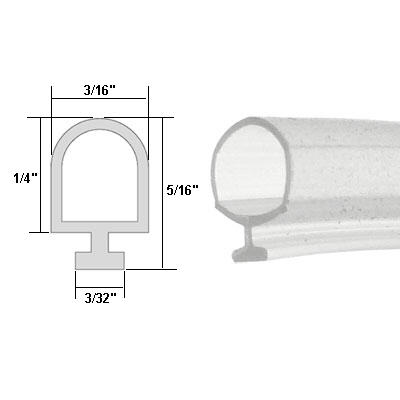 Clear Vinyl Shower Door Bulb Seal - 84 in long  | SD1815