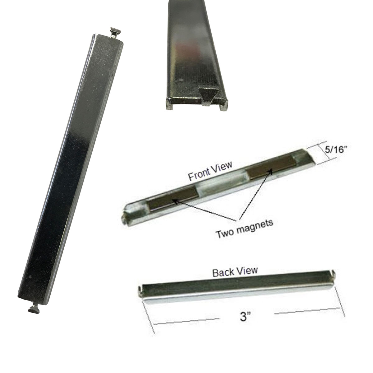 Shower Door Replacement Magnet with Bendable Tabs | FSDMC1