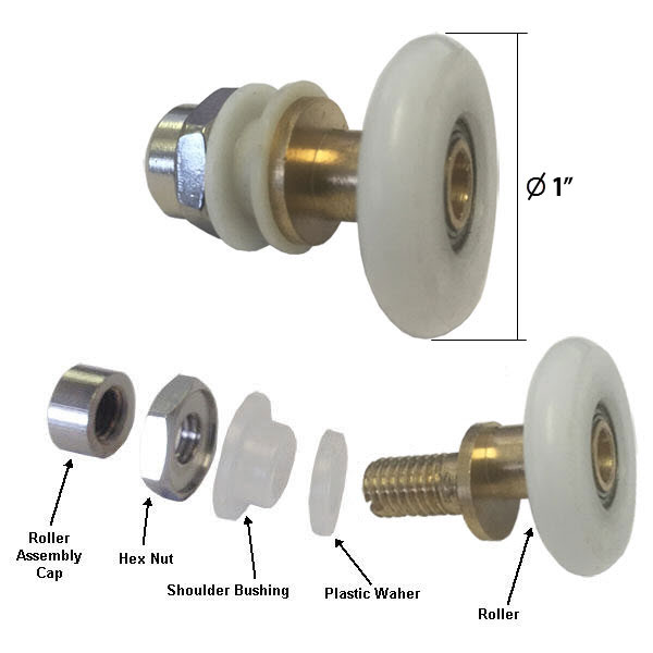 Shower Door Ball Bearing Top Roller Assembly for Framed and Frameless Sliding Shower Doors | RA100