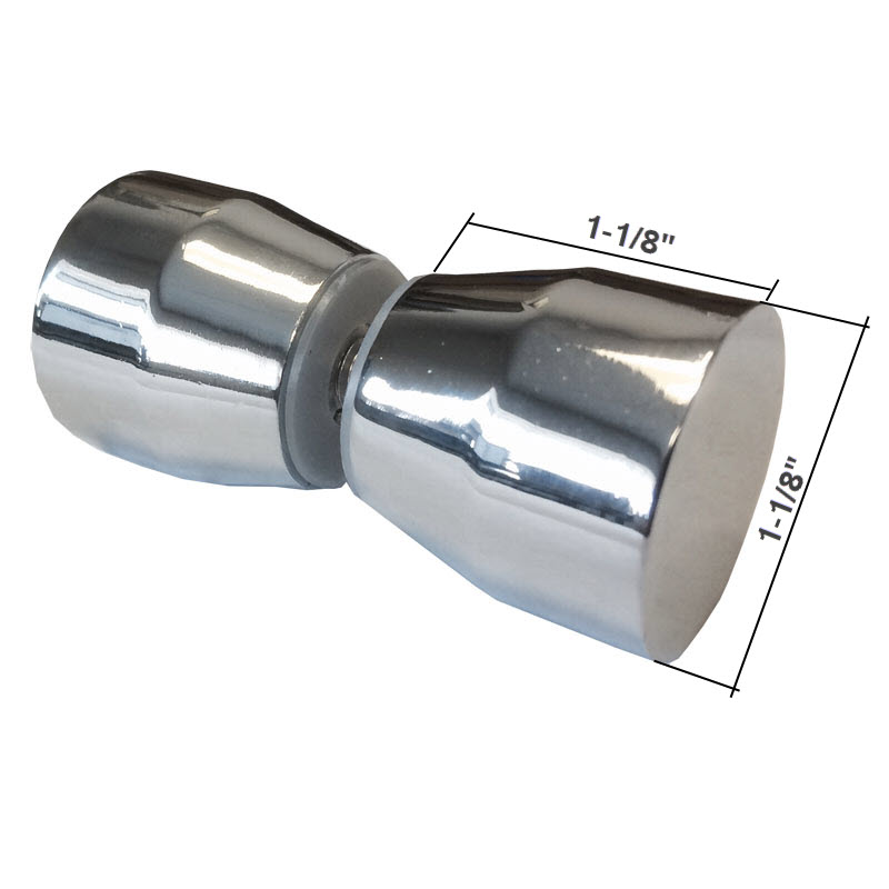 Polished Chrome Euro Style Back-to-Back Shower Door Handle Knob | SHDK