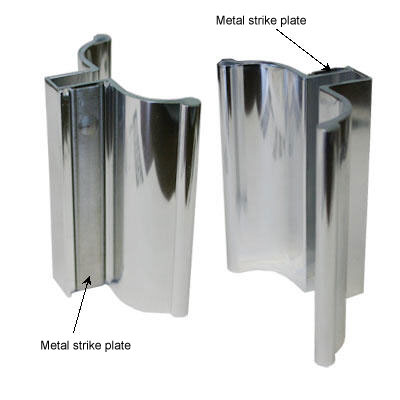 3&quot; Frameless Shower Door Handle with Metal Strike Bright Chrome | FSDH3CH