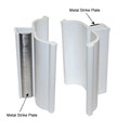 Gordon Glass&#174; 3" White Frameless Shower Door Handle with Metal Strike - MAGNET IS NOT INCLUDED AND SOLD SEPARATELY