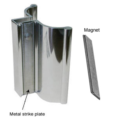 3&quot; Frameless Shower Door Handle with Metal Strike Bright Chrome | FSDH3CHK