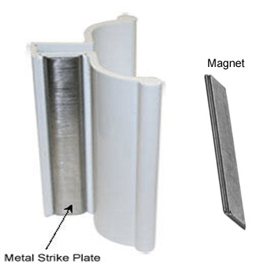 3&quot; Frameless Shower Door Handle with Metal Strike and Magnet - Set | FSDH3WK