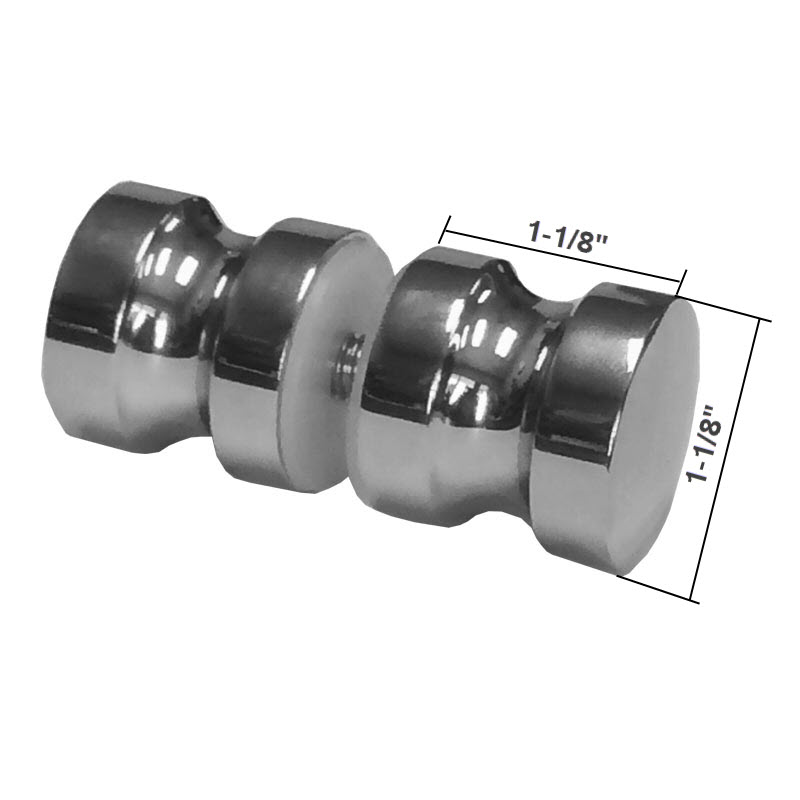 Polished Chrome Euro Style Back-to-Back Shower Door Handle Knob | PCES
