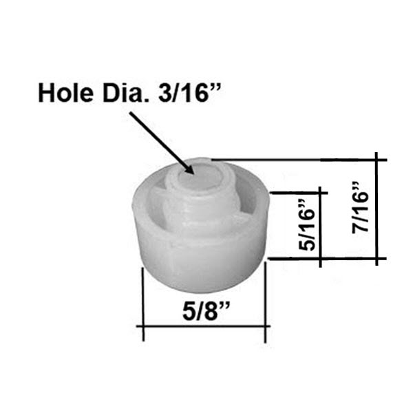 Shower Door Nylon Bushing for Framed Pivot Shower Doors | LPB58