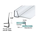 Gordon Glass&#174; Shower Door Polycarbonate with 90 degree 5/8" Long Vinyl Fin Seal for 1/4", 5/16" and 3/8"  Glass - 64" Long