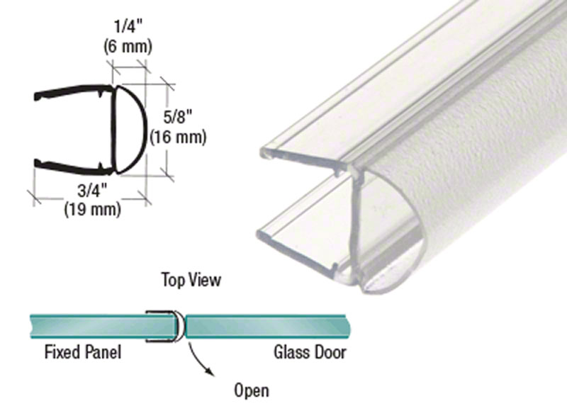 CRL Translucent Vinyl Bulb Seal for 3/8&quot; (10mm) Glass - 84 in Long | PCR1084
