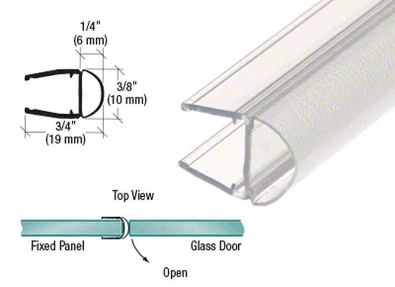 CRL Translucent Vinyl Bulb Seal for 5/16&quot; Glass  | PCR8