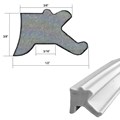 Gordon Glass&#174; Gray Shower Door Replacement Press-in Glazing Vinyl 3/8" x 1/2"  - 18 ft Roll