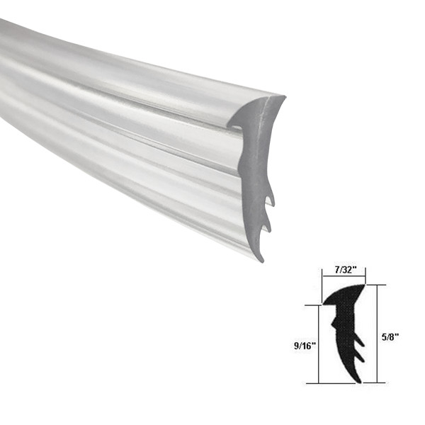 Clear 5/8&quot; Wide Vinyl Glazing Spline - 18 ft Roll | AGT4026