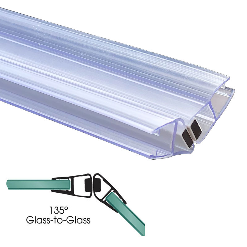 Degree Shower Door Magnetic Profile Seal for Neo-Angle Shower Doors  - 73&quot; Long with White Magnet for 5/32&quot;, 3/16&quot;, 1/4&quot; or 5/16&quot; Glass | MP1353W