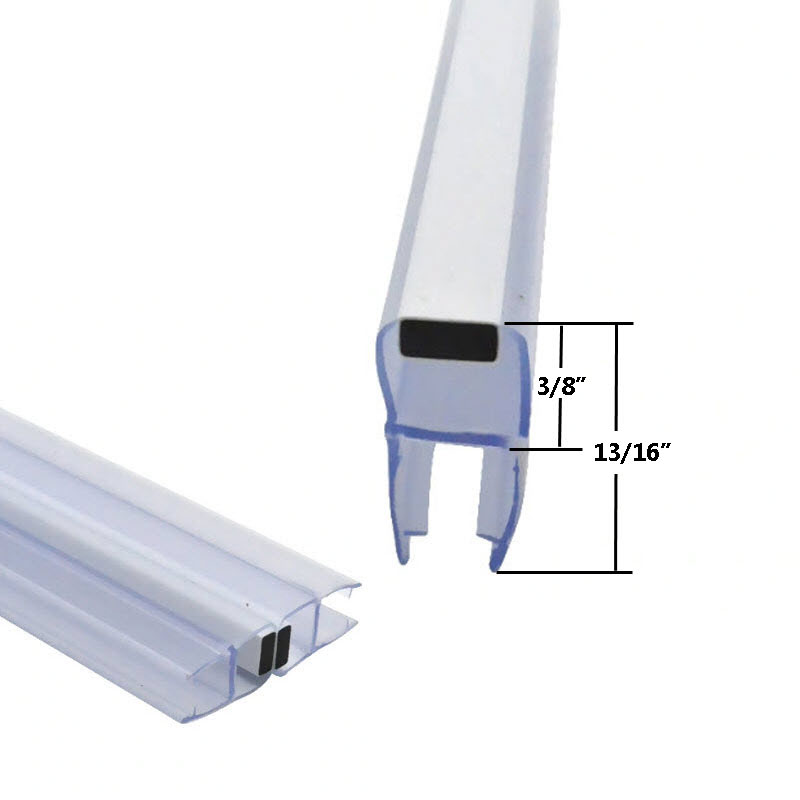 Universal 180 Degree Shower Door Magnetic Profile Seal for Glass-To-Glass Applications - 72&quot; Long with White Magnet for 5/32&quot;, 3/16&quot;, 1/4&quot; or 5/16&quot; Glass | MP180W