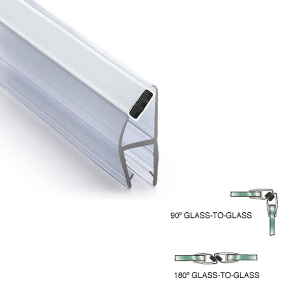 5/32&quot;, 3/16&quot;, 1/4&quot; 45 Degree Magnetic Profile for Glass-To-Glass Shower Door Seal - 72&quot; | MP45W