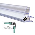 Gordon Glass&#174; Universal 45 Degree Shower Door Magnetic Profile Seal for Glass-To-Glass Applications - 73" Long with White Magnet for 5/32", 3/16", 1/4" or 5/16" Glass - Pack of 2