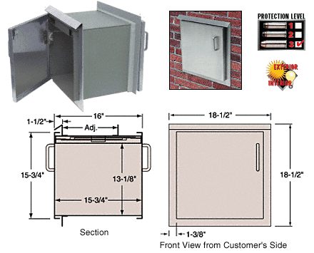 C.R. Laurence CRL Package Receiver with Stainless Steel Door Protection Level 3 | SPR3