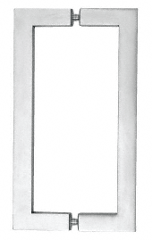 CRL Brushed Stainless 18&quot; Glass Mounted Square Tube Style Back-to-Back Pull Handle
 | SQ18x18BS