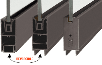C.R. Laurence CRL Dark Bronze 4&quot; Square Sidelite Rail - 120&quot; Long | SR4SDU3812SL