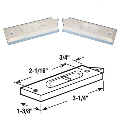 White Tilt Window Latch; 2-1/16&quot; Screw Holes | 900-16281WA | 90016281WA