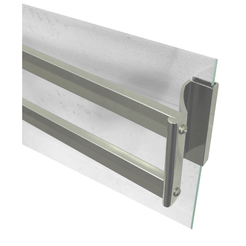Chrome Sliding Frameless Shower Door Double Towel Bar Kit | GG22024C