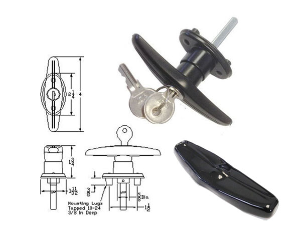Truck Cap Locking T-Handle with Dust Cover - Counter Clockwise | TC311CCWCOV