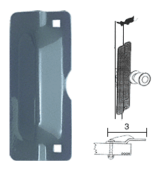 C.R. Laurence CRL 7&quot; Gray Latch Shield for Flush Mounted Doors | U9500