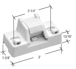 C.R. Laurence Step-On Patio Door Lock , Plastic, White | V305W