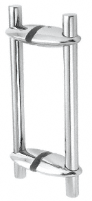 C.R. Laurence CRL 16&quot; Brushed Stainless Variant Series Adjustable Pull Handle with VP2 Mounting Posts | VPS216BS