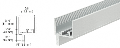C.R. Laurence CRL 5/8&quot; Clear Anodized Insulating Glass Window Adapter - 3/8&quot; Leg - 12 ft long | WA100A