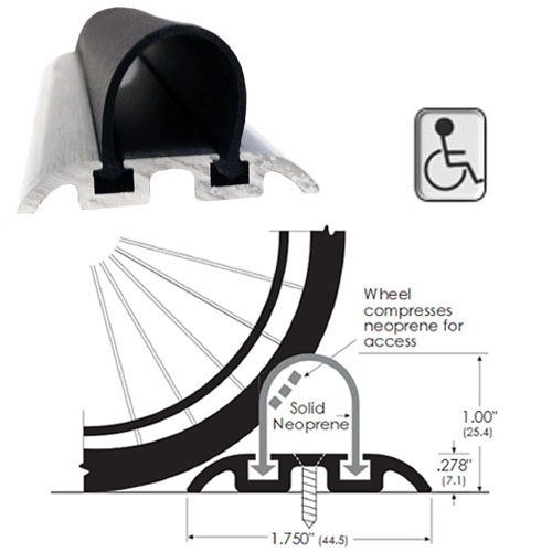 ADA Wheelchair Accessible Shower Threshold | Handicap Shower Rubber Threshold | WAST42