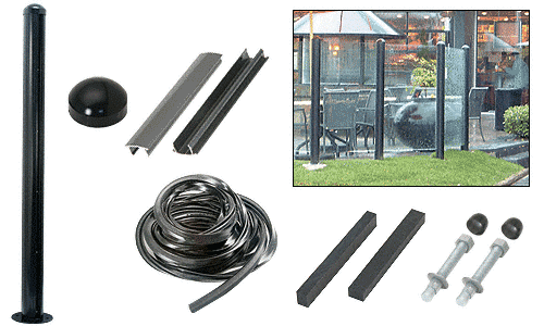 C.R. Laurence CRL Black 48&quot; Windscreen Post Kit without Stanchion | WP048BL